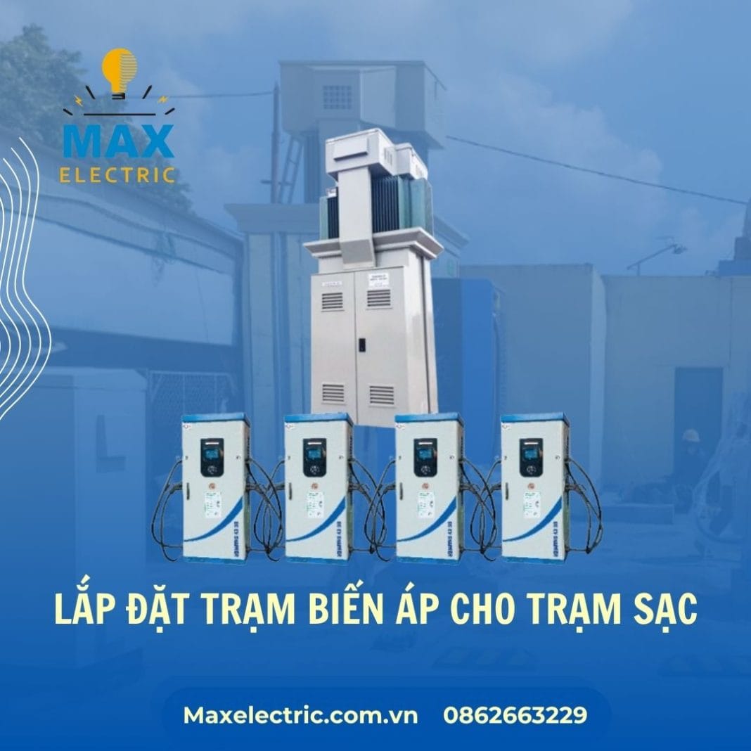Lắp đặt trạm biến áp cho trạm sạc